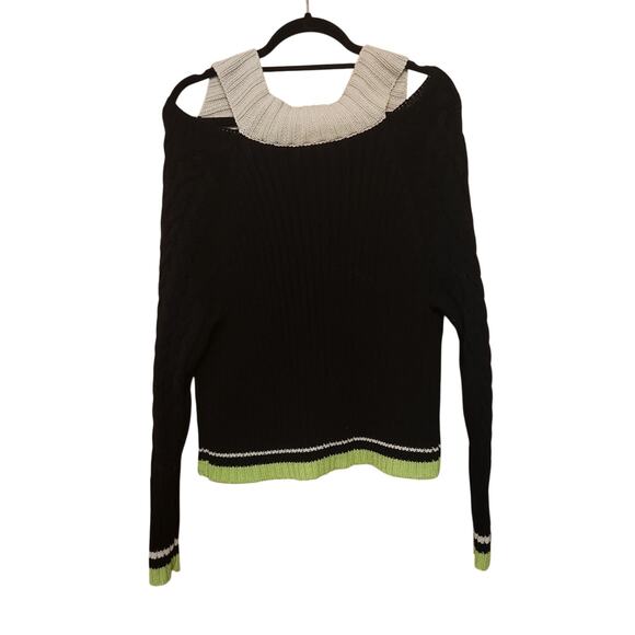 525 AMERICAN Pull Over Knit Cut Out Sweater Estimated Size M/L - Picture 2 of 5